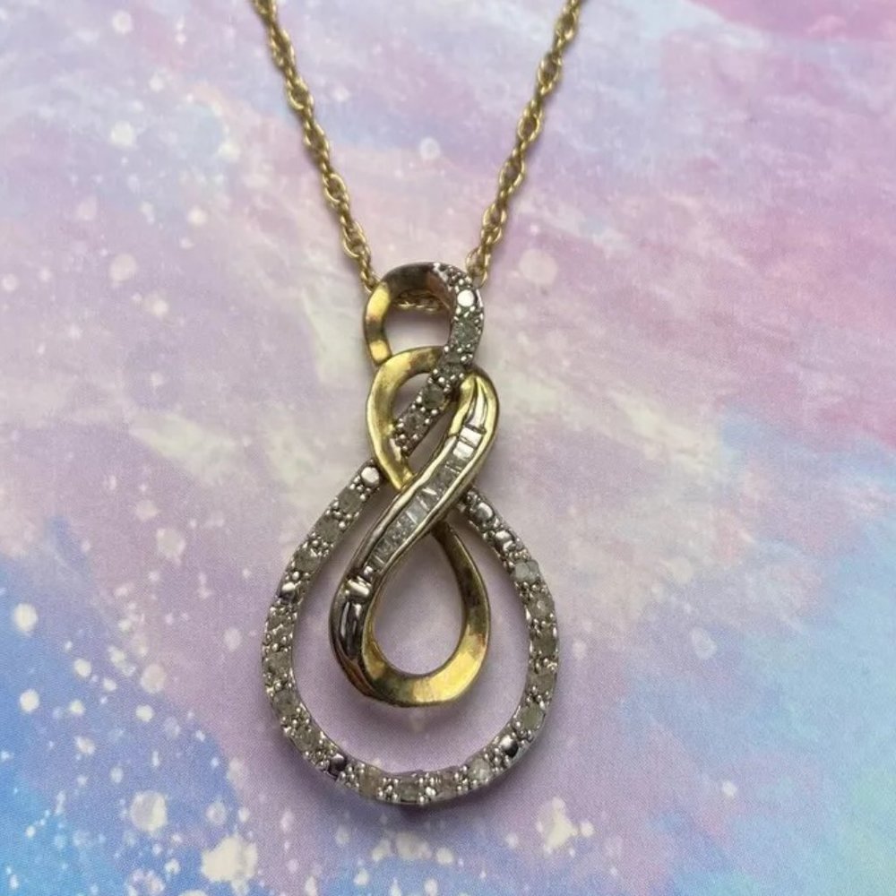 Natalia Drake 14k Ylw Gold Over Brass 1/4ct Natural Diamond Infinity Necklace